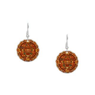 Aztec Art Gifts  Aztec Art Jewelry  Aztec Calendar Earring Circle