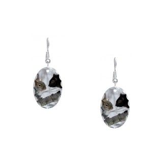 Animal Gifts  Animal Jewelry  Black Squirrel Earring Oval Charm