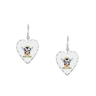 Angel Gifts  Angel Jewelry  Holy Cow Earring Heart Charm