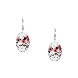 Artistic Gifts  Artistic Jewelry  Cherry Blossoms Earring Oval Charm