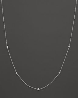Diamond Station Necklace in 14 Kt. White Gold, 0.25 ct. t.w.