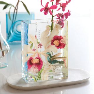 Fringe White Orchid Lily Vase