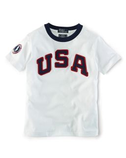 Ralph Lauren Childrenswsear Boys USA Ringer Tee   Sizes 4 7