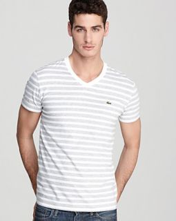 Lacoste Stripe V neck Tee