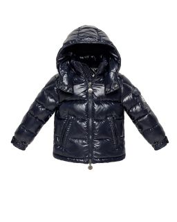 Moncler Boys Maya Shiny Puffy Coat   Sizes 12 14