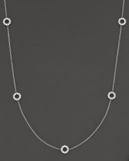 Diamond Circle Station Necklace in 14 Kt. White Gold, 1.0 ct. t.w