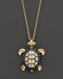 Turtle Pendant in 14K Yellow Gold, 0.15 ct. t.w.