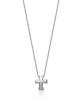 Woo Sterling Silver Little Faith Cross Necklace, 16