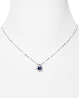 Crislu Sapphire Sterling Silver Drop Necklace, 16