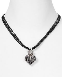 Baby Three Strand Spinel Crowned Heart Necklace, 18