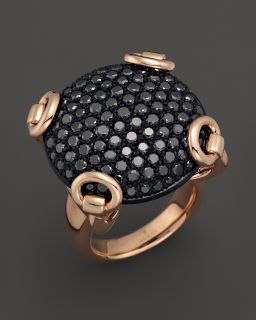 Gucci 18K Rose Gold And Black Diamond Horsebit Ring, 6.57 ct.t.w