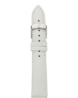 Michele White Patent Leather Watch Strap, 20 mm