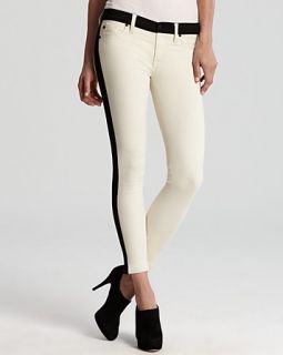 Hudson Jeans   LeeLoo Color Block Super Skinny Crop in Bone White
