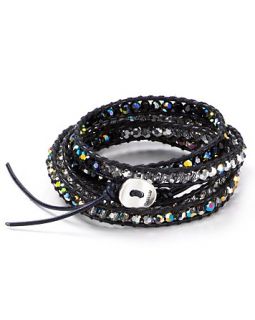 Chan Luu Leather and Crystal Wrap Bracelet, 32