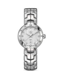 TAG Heuer Mini Link Watch with Silver Guilloche Dial, 29mm