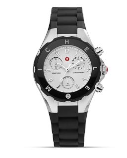 Michele Watch with Black Jelly Bean Strap, 35 mm