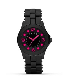 JACOBS Pelly Black and Pink Silicon Watch, 36.5mm