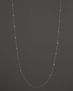 Silver Rain Sterling Silver Necklace In Gemstones And Diamonds, 36