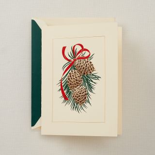 crane co pine cones holiday cards price $ 36 00 color ecruwhite