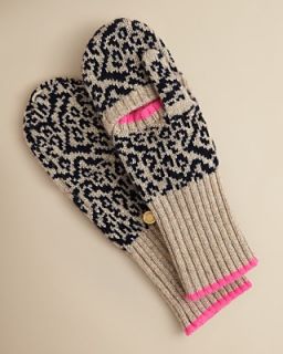 Juicy Couture Girls Snow Leopard Pop Top Mittens   Sizes S XL