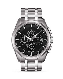 Tissot Couturier Mens Black Automatic Stainless Steel Watch, 43mm