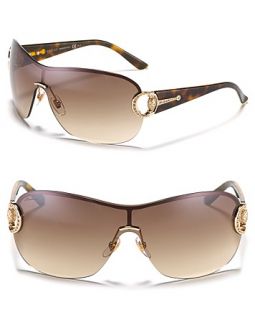 Gucci Gradient Shield Sunglasses with Crystal Bridle Temple