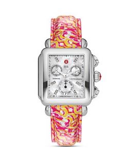 Michele Deco Day Diamond Accented Mother Of Pearl Watch Head with