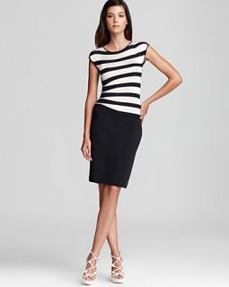 Armani Collezioni Dress   Asymmetrical Contrast Stripe