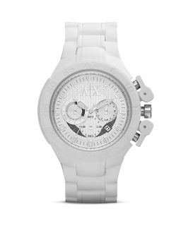 Armani Exchange Zulu White Silicone Watch, 50mm