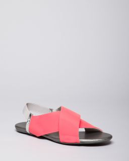 dkny sandals flat patent price $ 69 00 color neon pink size select