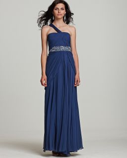 Mignon One Shoulder Beaded Waist Gown