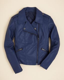 aqua girls moto jacket sizes s xl price $ 84 00 color dark blue size