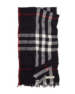 Burberry Giant Check Cashmere & Fine Merino Crinkled Scarf