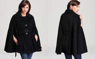 Marc New York Long Belted Coat with Fur Trim Hood