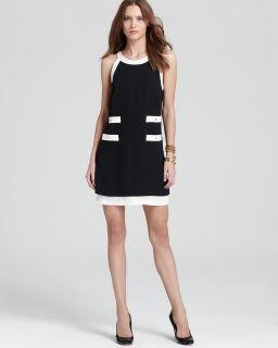 aqua color block dress sleeveless price $ 98 00 color black ivory size