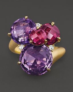 Carelle Amethyst, Rhodolite And Diamond Cluster Ring