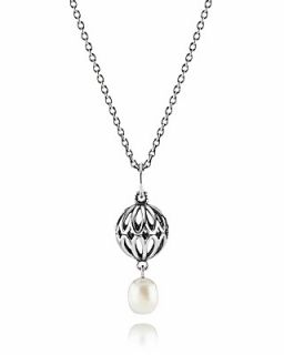 PANDORA Pendant Necklace   Sterling Silver & Pearl Cultured Elegance