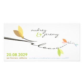 Four Seasons Branch Save The Date Announcement Custom Photo Card