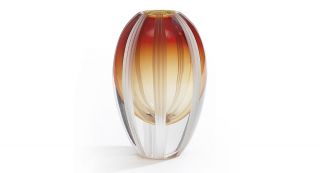 waterford crystal mesa sunrise 8 vase price $ 150 00 color red orange