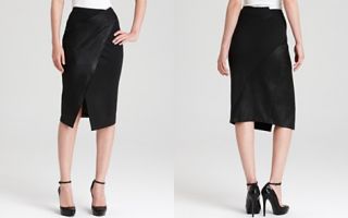 Donna Karan New York Leather Skirt   Stretch Scissor Skirt _2