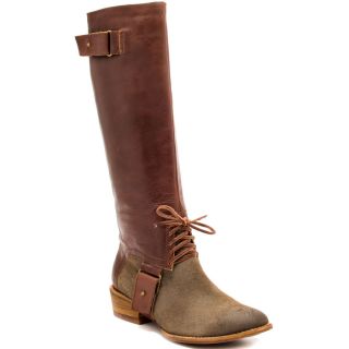 Brown Cognac Leather Knee Boots 