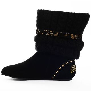 Dolcezza Flat Boot   Black/Gold, Pastry, $65.99