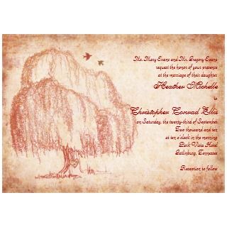 Autumn Willow Tree Wedding Invitation invitation