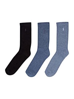 Polo Ralph Lauren 3 pack cotton crew socks Blue   