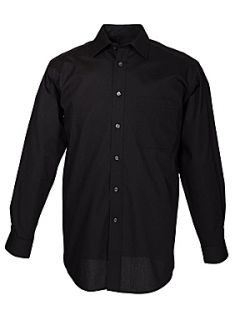 Double TWO Non iron poplin long sleeve shirt Black   
