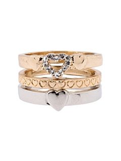 Martine Wester Contrast Heart Ring Gold   
