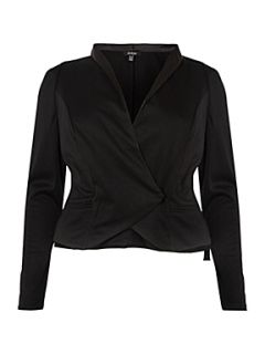 Samya Shawl collar and satin jacket Black   
