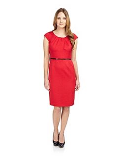 Planet Ruby red jacquard shift dress Red   