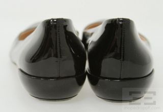 Katia Lombardo Black Patent Leather Rounded Ballet Flats Size 40