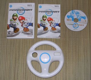 Wii Mario Kart Game w Steering Wheel 2008 Complete Case Instructions